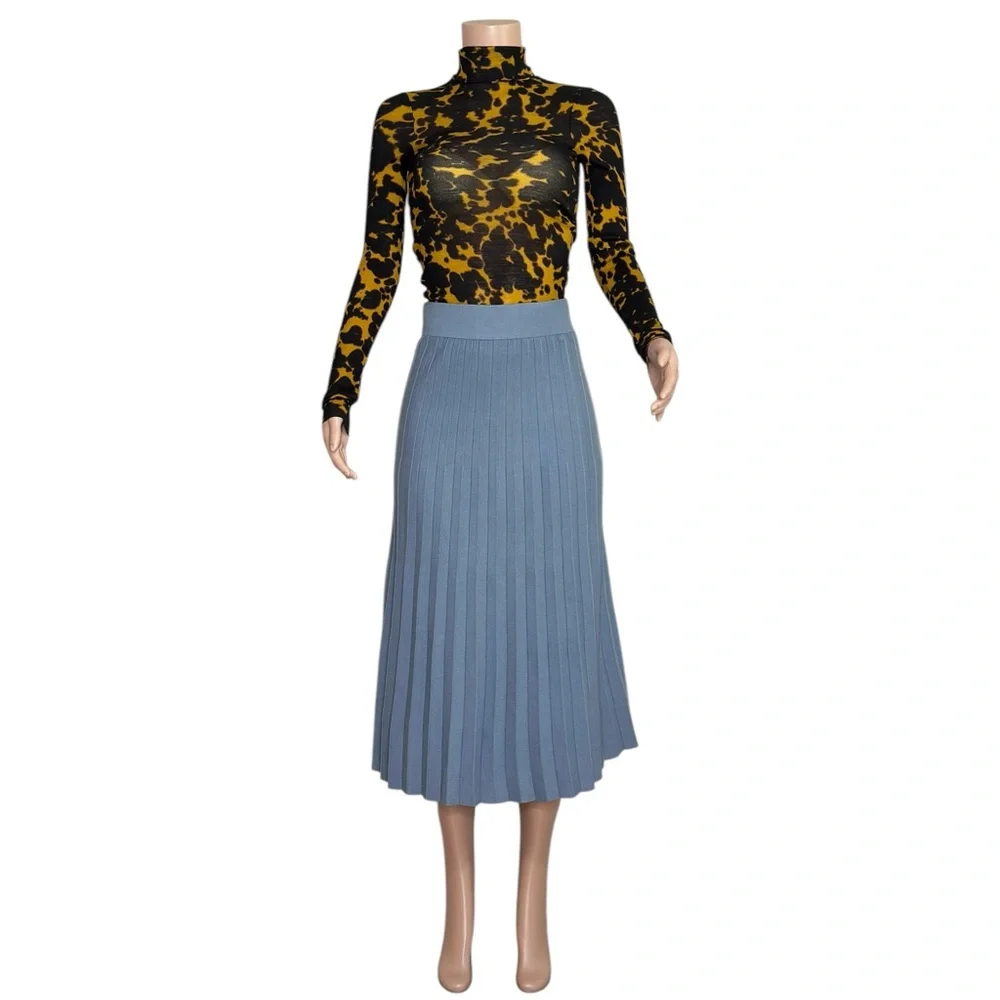 COS Merino Wool Turtleneck Top, Dark Yellow/Tortoiseshell, XS_6
